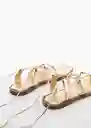 Sandalias Marca 1 Oro Talla 39 Mujer Mango