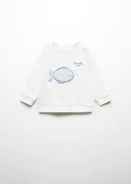 Sudadera Fish Offwhite Talla 72 Niñas Mango