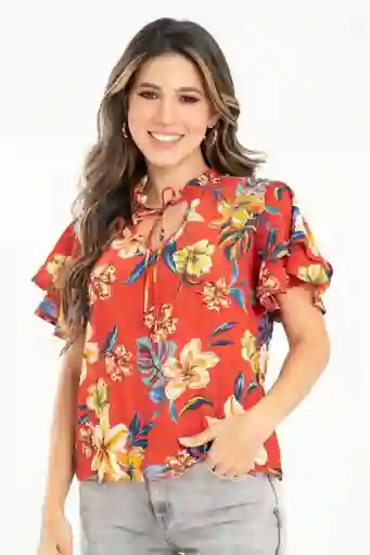 Blusa Mahala Color Rojo Persa Talla L Ragged