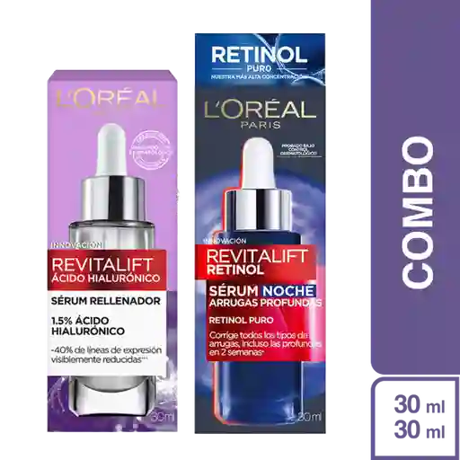 Combo L'Oréal Paris Serum Ácido Hialurónico + Serum Retinol