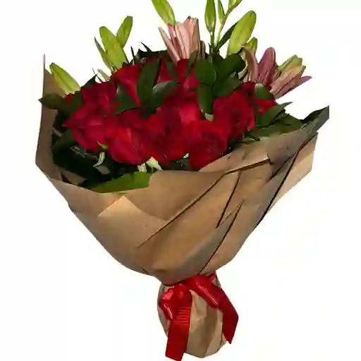 Bouquet rosas y lirios