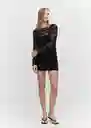 Vestido Toma Negro Talla S Mujer Mango