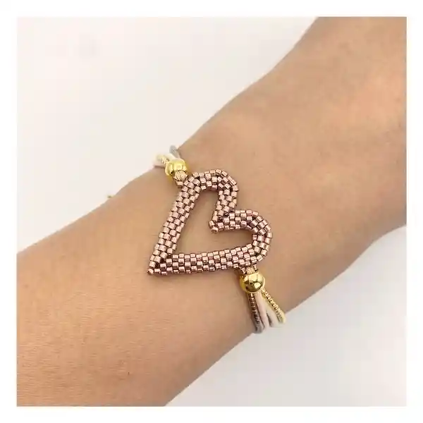 Trementina Pulsera Corazón Ocre Mostacillas Miyuki