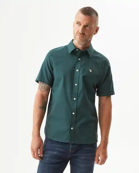 Camisa Oxford Duck Verde Sicomoro Ultraoscuro Talla S Chevignon