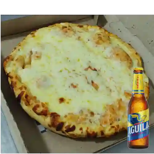 Combo Pizza Estofada Pequeña Hawaiana + Aguila 330ml
