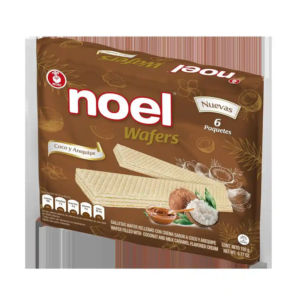 Noel Galletas Dulces Wafers Coco y Arequipe