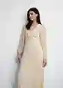 Vestido Birma-A Crudo Talla XL Mujer Mango