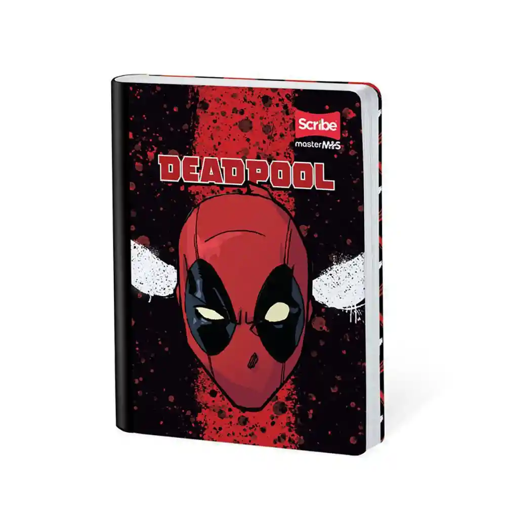 Cuaderno Deadpool Master Mas Rayado 100 Hojas Cosido Scribe