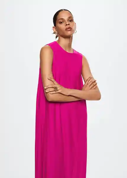 Vestido Verona-A Fucsia Talla M Mujer Mango