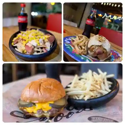 Combo Doble Burger, Papas O Perro