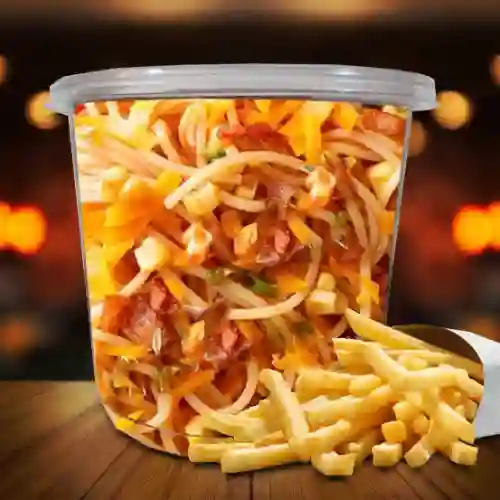 Espaguetis de Carne Tocineta Maiz