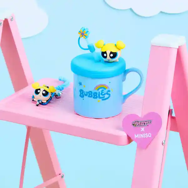 Taza Con Pitillo de Serie Las Chicas Superpoderosas Azul Miniso