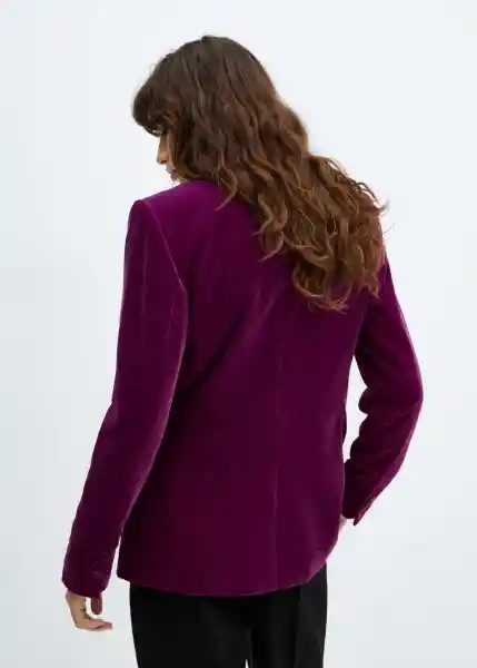 Blazer Americana Combi Morado Talla 24 Mujer Mango