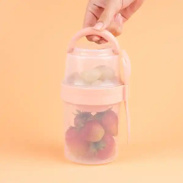 Vaso Mezclador de Doble Capa S Rosa 870 mL Miniso
