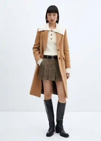 Abrigo Epic Camel Talla XL Mujer Mango