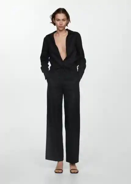 Pantalón Samara Negro Talla M Mujer Mango