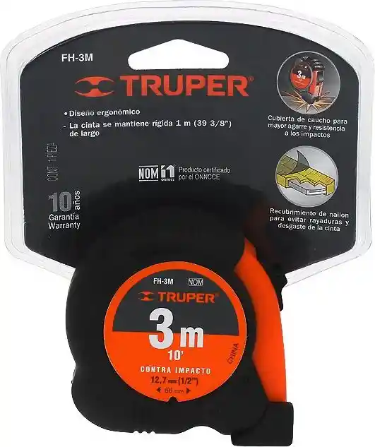 Truper Flexómetro 3 m