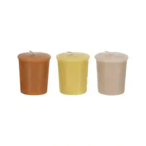 Set de Velas Rústicas Votivas Vainilla Casaideas