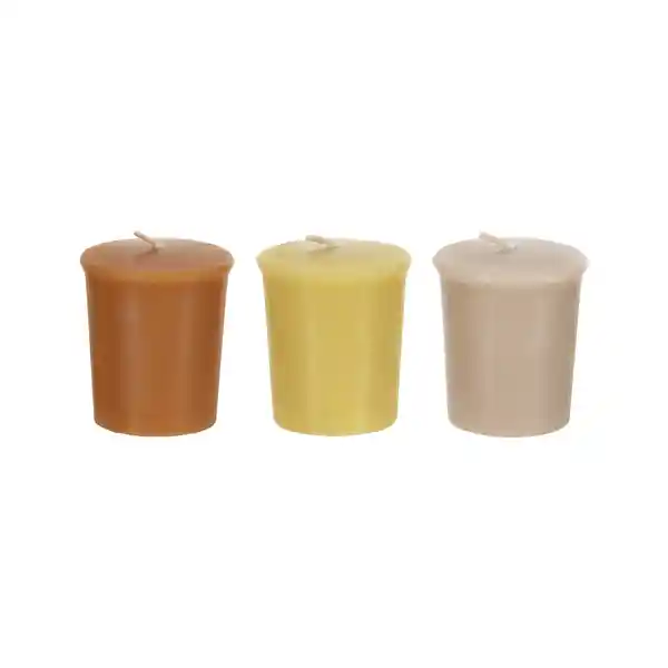Set de Velas Rústicas Votivas Vainilla Casaideas