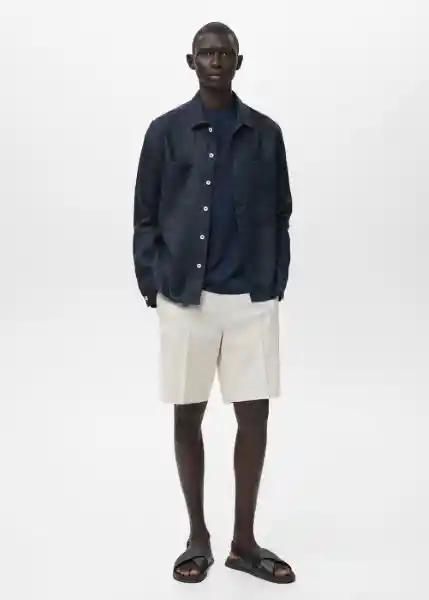 Sobrecamisa Pantin Navy Talla M Hombre Mango