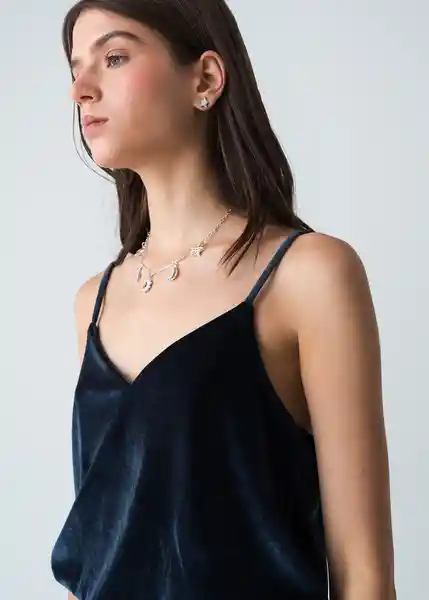 Camisa Cyrus Azul Pacífico Medio Talla S Mujer 513G376 Naf Naf