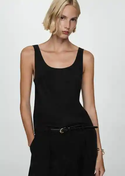 Top Basket Negro Talla S Mujer Mango