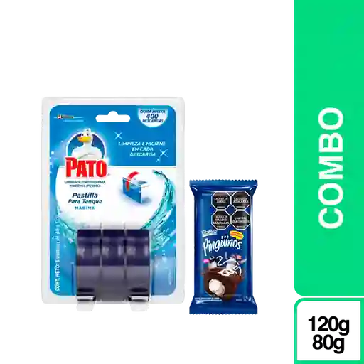 Combo Gratis Pingüino Pastelito + Pato Pastilla Marina 3 Und