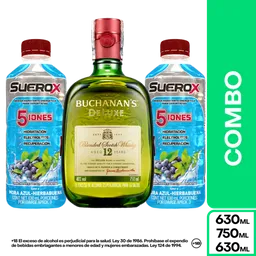 Combo Buchanans Deluxe 750 mL + Suerox Mora Azul 2 Und