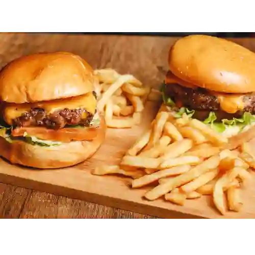 2 Hamburguesas + 2 Acompañantes
