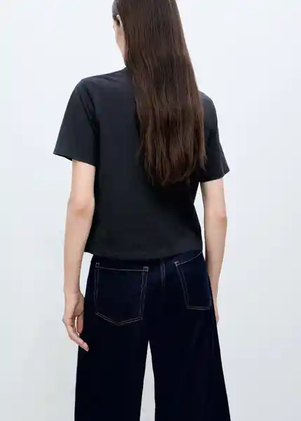 Camiseta Flora Navy Talla XS Mujer Mango