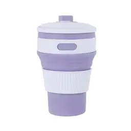 Vaso Plástico Plegable de Silicona Púrpura 350 mL Serie Miniso