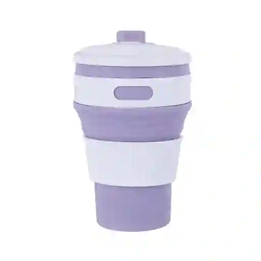 Vaso Plástico Plegable de Silicona Púrpura 350 mL Serie Miniso