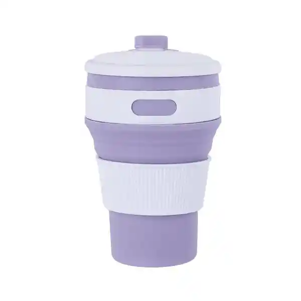 Vaso Plástico Plegable de Silicona Púrpura 350 mL Serie Miniso