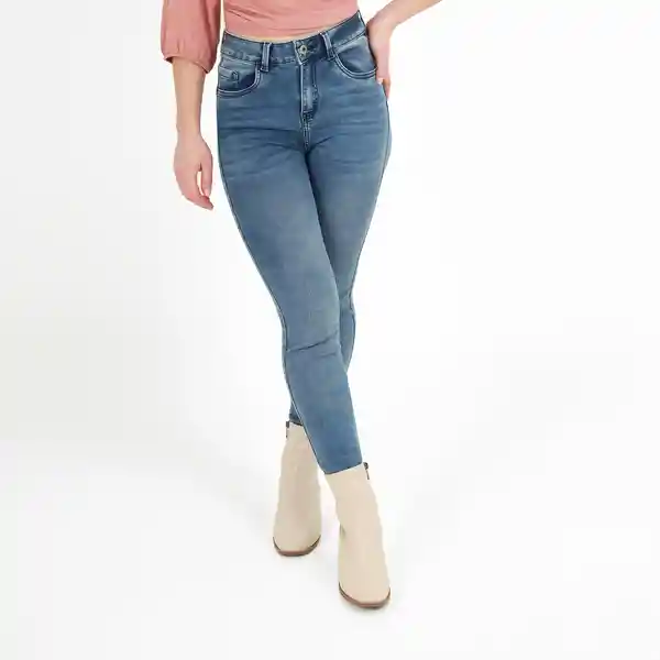 Jean Ilussion Tiro Medio Bota Recta Azul Talla 10 - 630948