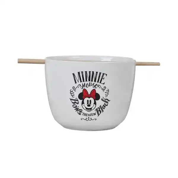 Bowl de Cerámica Con Palillos Minnie Miniso