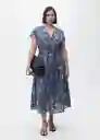 Vestido Nemo Azul Talla S Mujer Mango