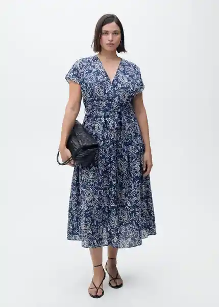 Vestido Nemo Azul Talla S Mujer Mango