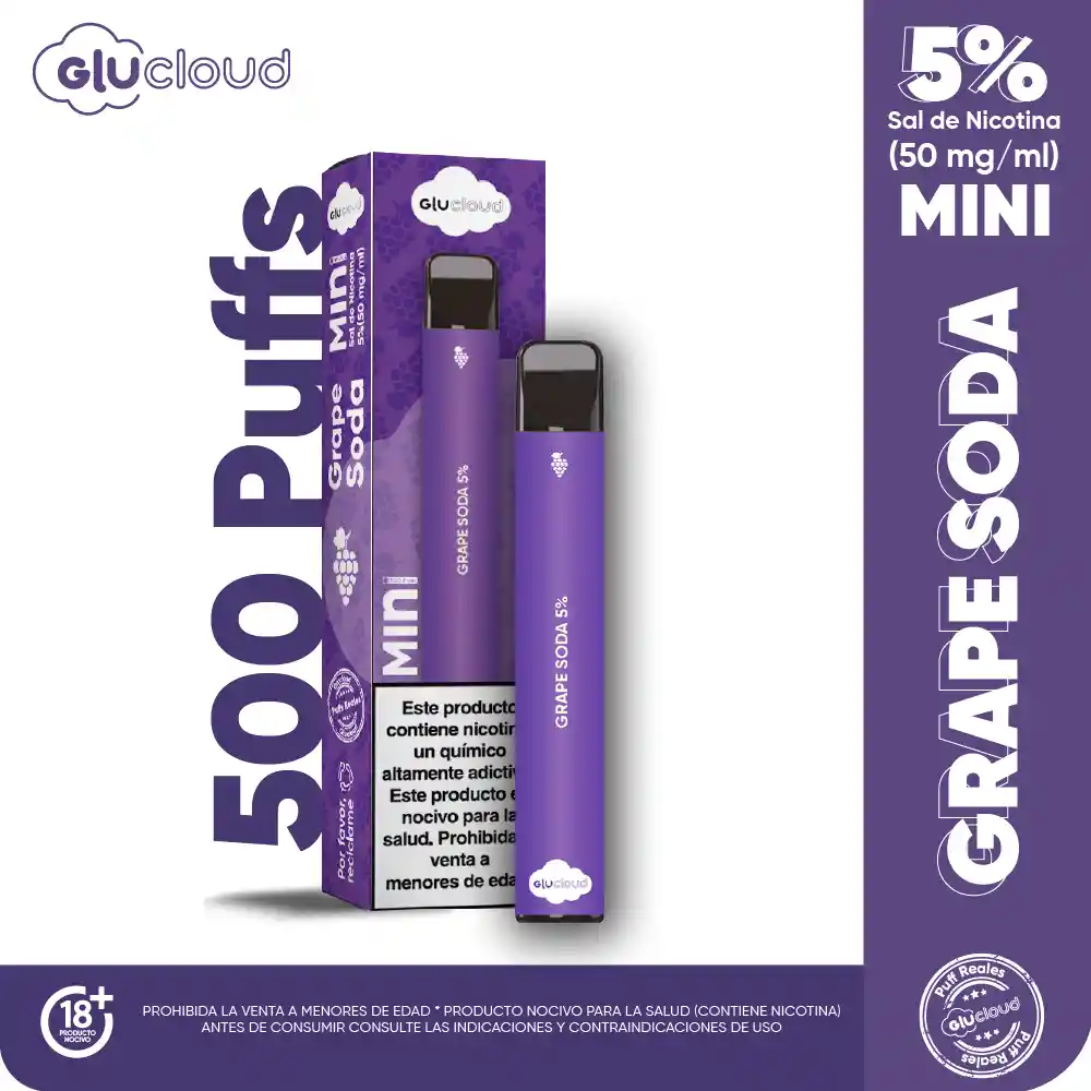 Glucloud Vape Grape Soda Mini / 500 Puff