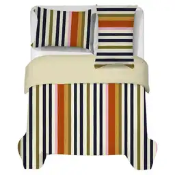 Cover Duvet 144 Hilos Doble Beige/Naranja