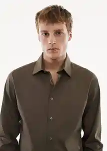 Camisa Play Khaki Talla M Hombre Mango