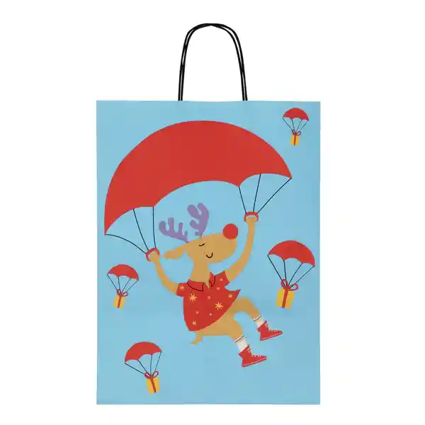 Bolsa de Regalo Navideña Azul Rojo Casaideas