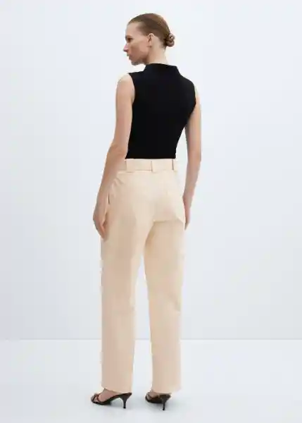 Pantalón Myriam Off-White Talla 42 Mujer Mango