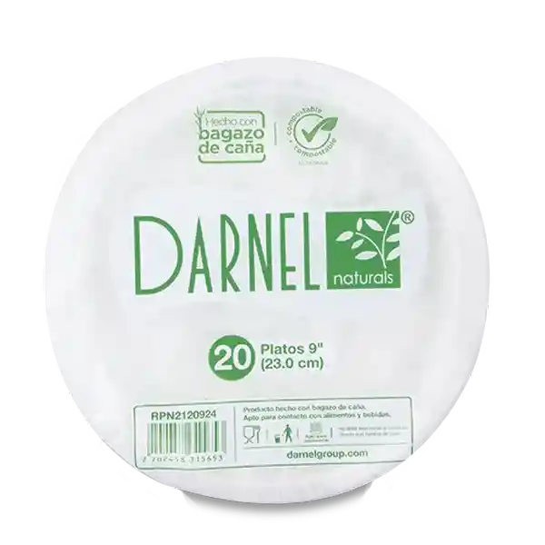 Darnel Plato Naturals Bagazo 23 cm