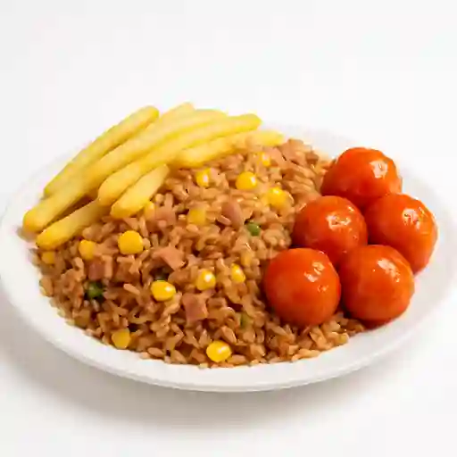 Arroz Paisa con Pollo Agridulce