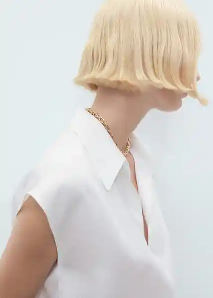 Camisa Lim Offwhite Talla M Mujer Mango