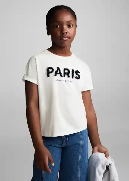 Camiseta Paris Offwhite Talla 14 Niñas Mango