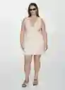 Vestido Lucy Beige Talla S Mujer Mango