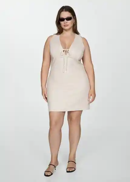 Vestido Lucy Beige Talla S Mujer Mango