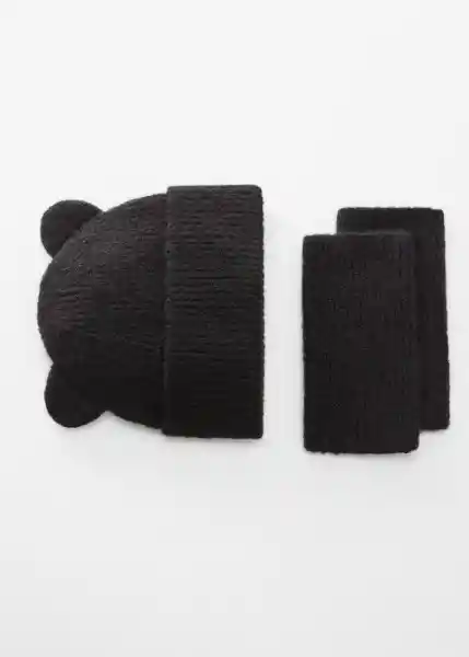 Gorro Miau Negro Talla 96 Niña Mango