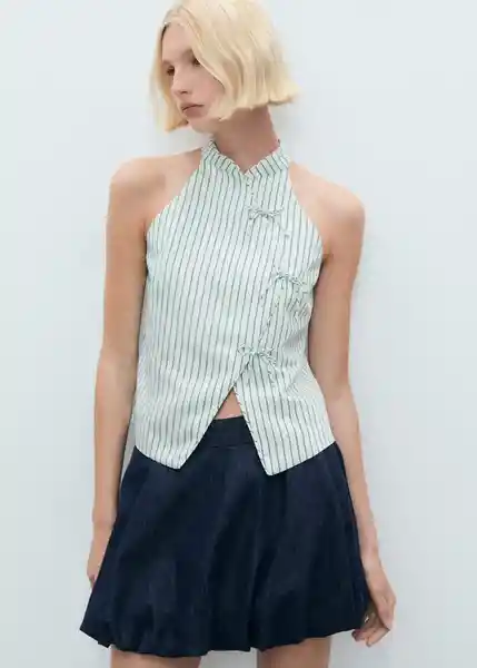Top Lauri Verde Pastel Talla M Mujer Mango